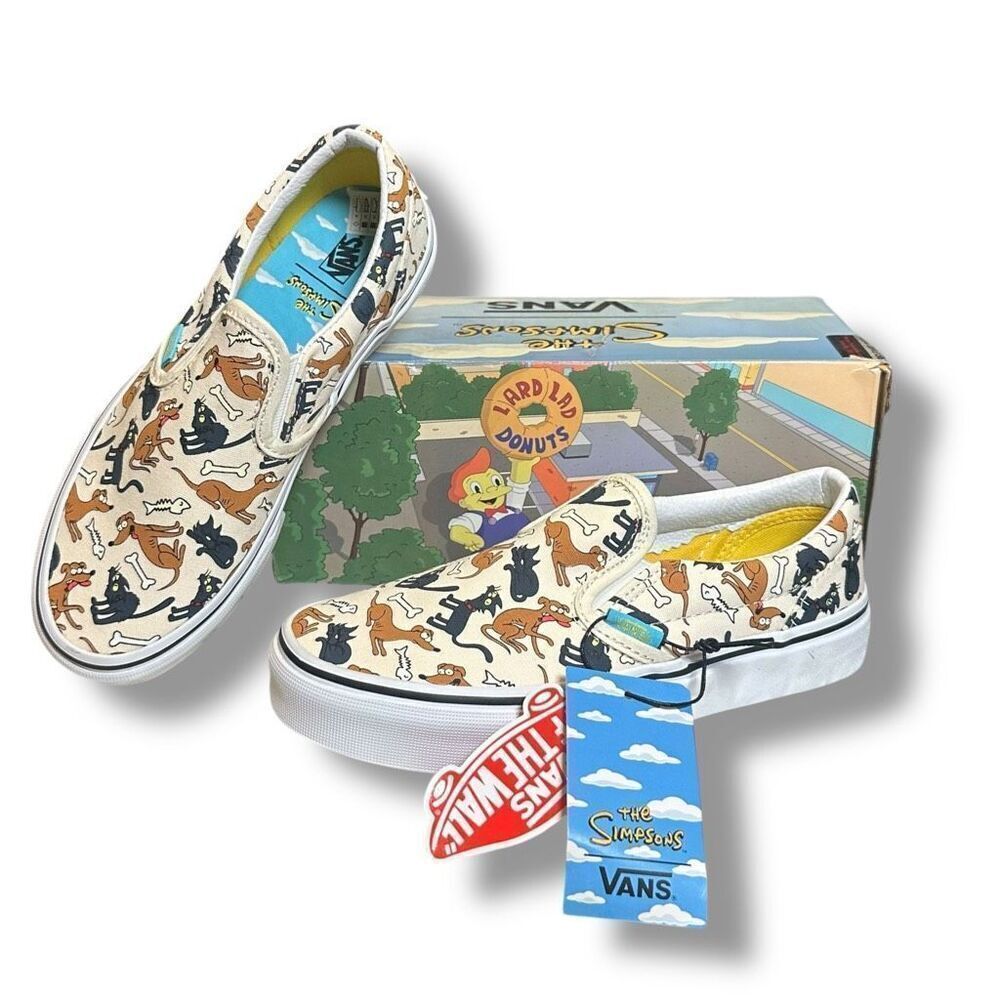 Vans x The Simpsons Family Pets Classic Slip‑On Youth Kids Size 4 NIB